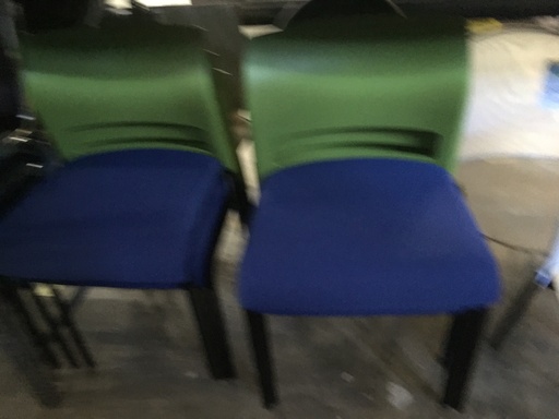 Green Back Blue Seat Stackers