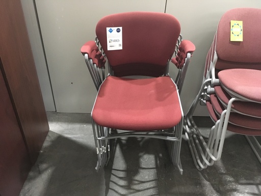 KI Red Stack Chair w/ red arms
